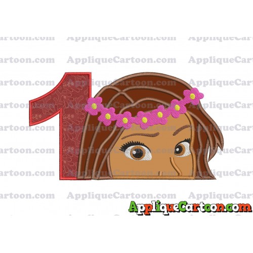 Moana Applique Embroidery Design Birthday Number 1