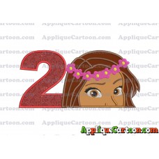 Moana Applique Embroidery Design Birthday Number 2
