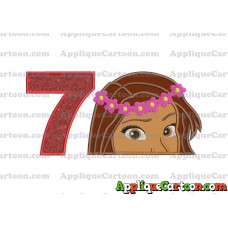 Moana Applique Embroidery Design Birthday Number 7