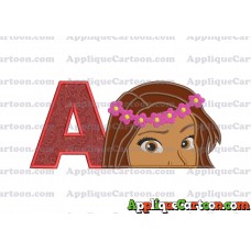 Moana Applique Embroidery Design With Alphabet A