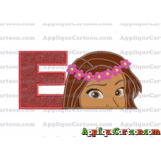 Moana Applique Embroidery Design With Alphabet E