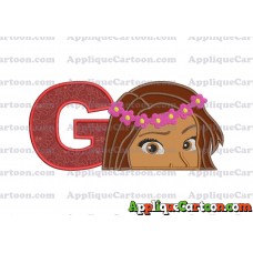 Moana Applique Embroidery Design With Alphabet G