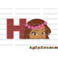 Moana Applique Embroidery Design With Alphabet H