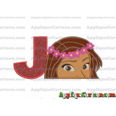 Moana Applique Embroidery Design With Alphabet J