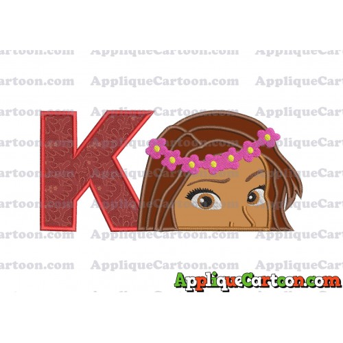 Moana Applique Embroidery Design With Alphabet K