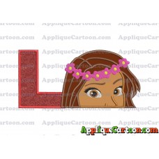 Moana Applique Embroidery Design With Alphabet L