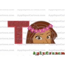 Moana Applique Embroidery Design With Alphabet T