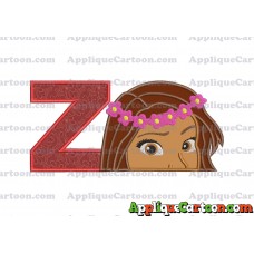 Moana Applique Embroidery Design With Alphabet Z