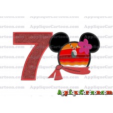 Moana Mickey Ears 01 Applique Embroidery Design Birthday Number 7