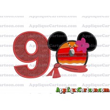 Moana Mickey Ears 01 Applique Embroidery Design Birthday Number 9