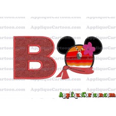 Moana Mickey Ears 01 Applique Embroidery Design With Alphabet B