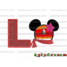 Moana Mickey Ears 01 Applique Embroidery Design With Alphabet L