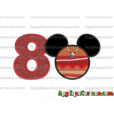 Moana Mickey Ears 02 Applique Embroidery Design Birthday Number 8