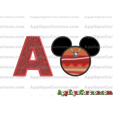 Moana Mickey Ears 02 Applique Embroidery Design With Alphabet A