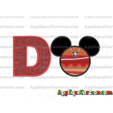 Moana Mickey Ears 02 Applique Embroidery Design With Alphabet D