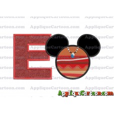 Moana Mickey Ears 02 Applique Embroidery Design With Alphabet E