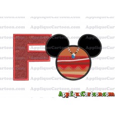 Moana Mickey Ears 02 Applique Embroidery Design With Alphabet F