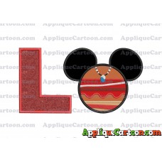 Moana Mickey Ears 02 Applique Embroidery Design With Alphabet L