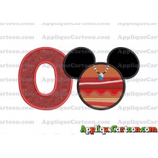 Moana Mickey Ears 02 Applique Embroidery Design With Alphabet O