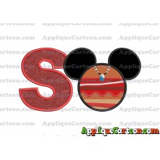 Moana Mickey Ears 02 Applique Embroidery Design With Alphabet S
