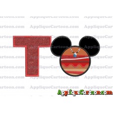 Moana Mickey Ears 02 Applique Embroidery Design With Alphabet T