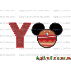 Moana Mickey Ears 02 Applique Embroidery Design With Alphabet Y
