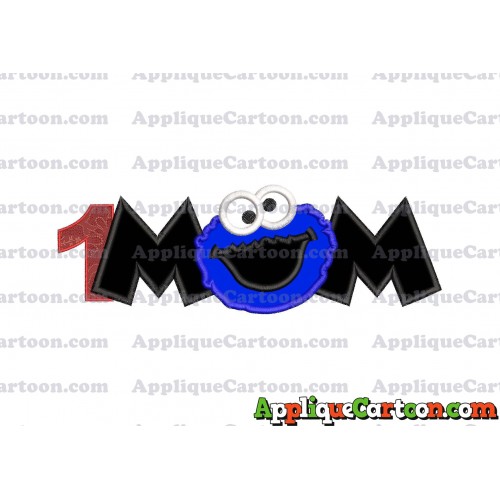 Mom Cookie Monster Applique Embroidery Design Birthday Number 1