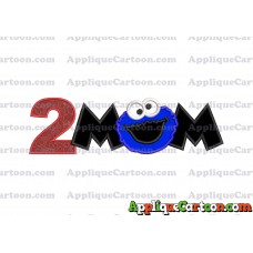 Mom Cookie Monster Applique Embroidery Design Birthday Number 2