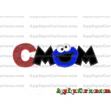 Mom Cookie Monster Applique Embroidery Design With Alphabet C