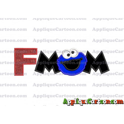 Mom Cookie Monster Applique Embroidery Design With Alphabet F
