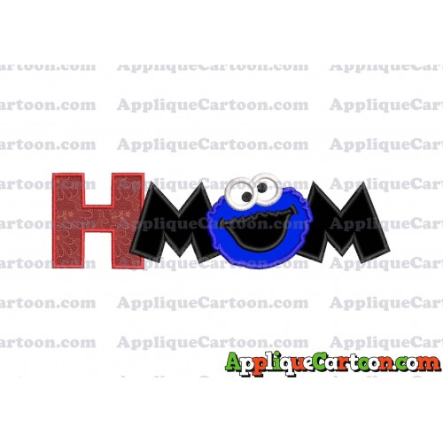 Mom Cookie Monster Applique Embroidery Design With Alphabet H