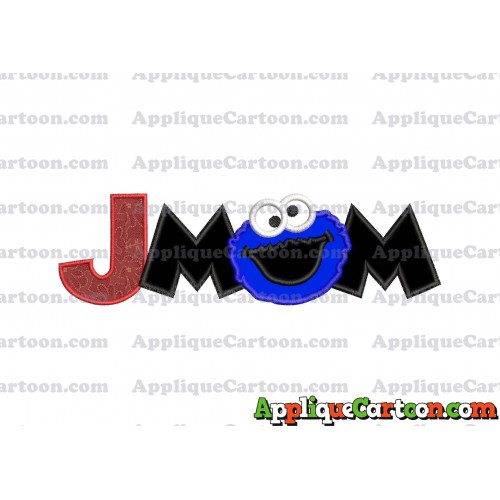 Mom Cookie Monster Applique Embroidery Design With Alphabet J