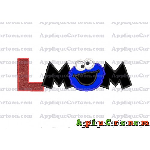 Mom Cookie Monster Applique Embroidery Design With Alphabet L