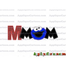 Mom Cookie Monster Applique Embroidery Design With Alphabet M