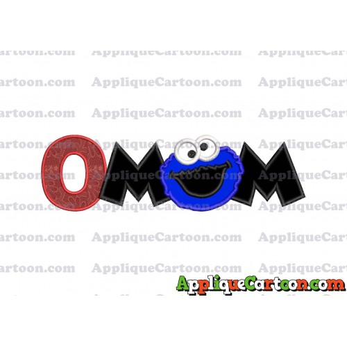 Mom Cookie Monster Applique Embroidery Design With Alphabet O