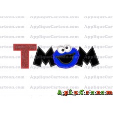 Mom Cookie Monster Applique Embroidery Design With Alphabet T