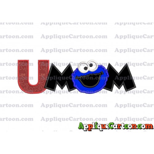 Mom Cookie Monster Applique Embroidery Design With Alphabet U