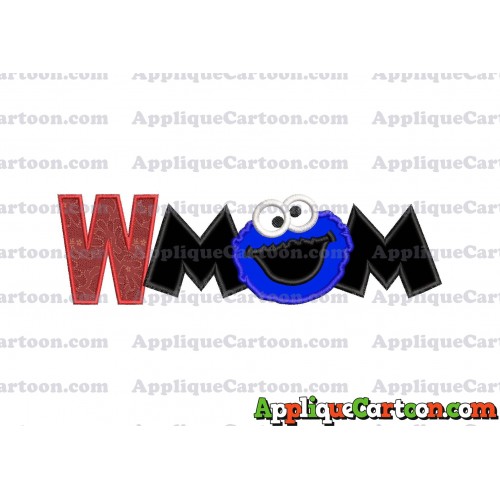 Mom Cookie Monster Applique Embroidery Design With Alphabet W