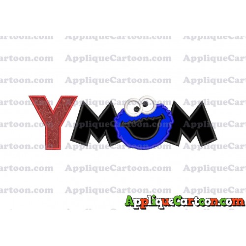 Mom Cookie Monster Applique Embroidery Design With Alphabet Y