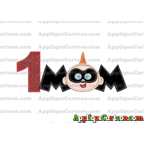 Mom Jack Jack Parr The Incredibles Applique Embroidery Design Birthday Number 1