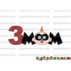 Mom Jack Jack Parr The Incredibles Applique Embroidery Design Birthday Number 3