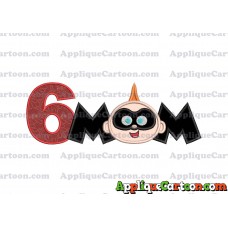 Mom Jack Jack Parr The Incredibles Applique Embroidery Design Birthday Number 6