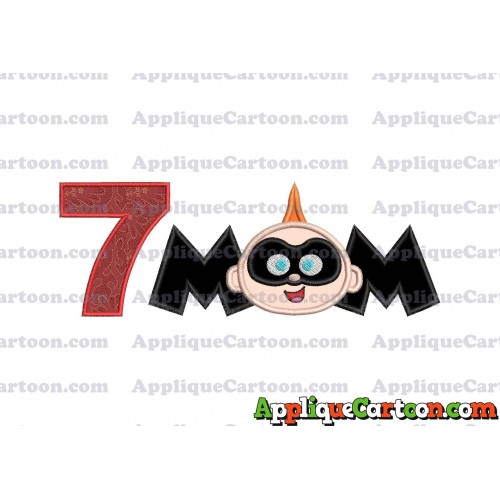 Mom Jack Jack Parr The Incredibles Applique Embroidery Design Birthday Number 7
