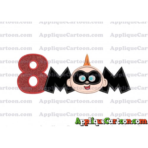 Mom Jack Jack Parr The Incredibles Applique Embroidery Design Birthday Number 8