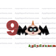 Mom Jack Jack Parr The Incredibles Applique Embroidery Design Birthday Number 9