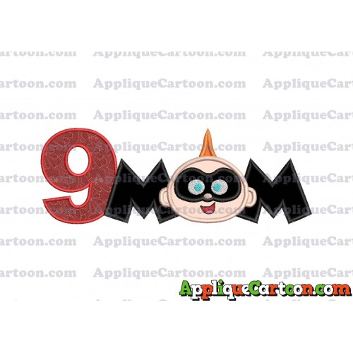 Mom Jack Jack Parr The Incredibles Applique Embroidery Design Birthday Number 9