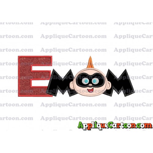 Mom Jack Jack Parr The Incredibles Applique Embroidery Design With Alphabet E