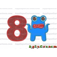 Monster Applique Embroidery Design Birthday Number 8