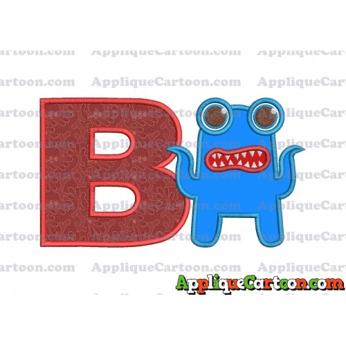 Monster Applique Embroidery Design With Alphabet B