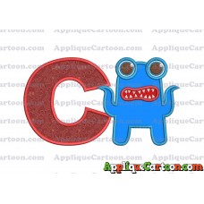 Monster Applique Embroidery Design With Alphabet C
